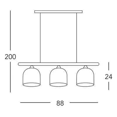 austrolux KOLARZ Chalet závěsná lampa, bílá/jelení zlatá barva Délka 88 cm