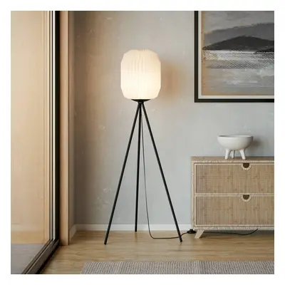 EGLO Stojací lampa Belgrave, výška 141,5 cm, černá/bílá, kov