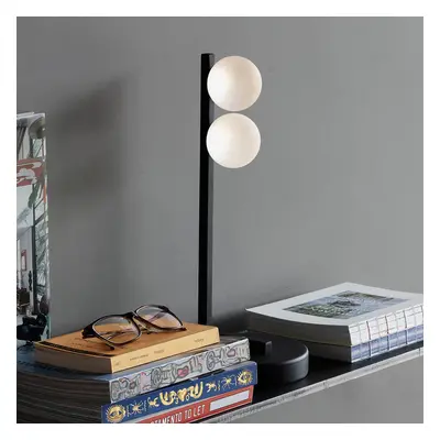 Ideallux Ideal Lux LED stolní lampa Ping Pong černá 2 světla sklo kov