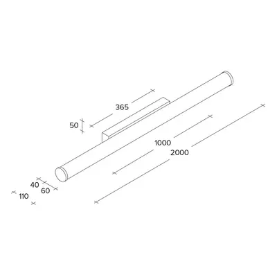 TECNICO by Sforzin Nástěnné svítidlo Pirgos LED, šířka 200 cm, bílé, plastové