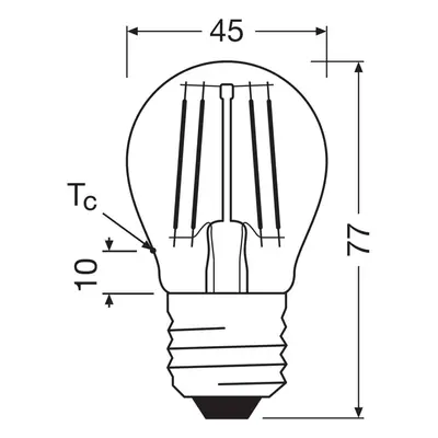 OSRAM OSRAM LED žárovka kapka E27 1,2W vlákno 2700K 255lm