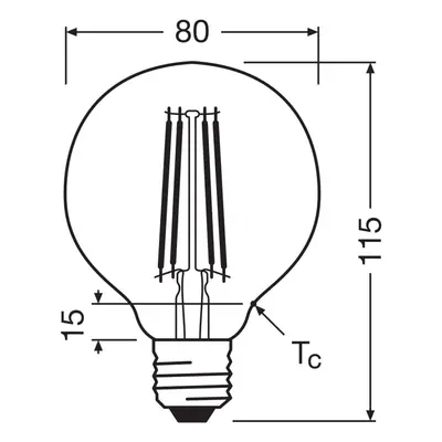 OSRAM OSRAM LED žárovka Globe G80 E27 2,2W Filament 4 000K