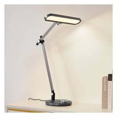 Lindby Stolní lampa Lindby LED Elvir, šedá, hliník, výška 53 cm, CCT