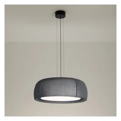 LEDS-C4 LEDS-C4 LED závěsná lampa Gong, šedá, 2 700 K, Ø 61,2 cm, tkanina