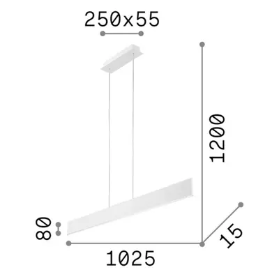 Ideallux Ideal Lux LED závěsná lampa Stolní, černý kov Délka 102,5 cm