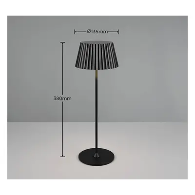 Reality Leuchten Stolní lampa Suarez LED s dobíjením, černá, výška 39 cm, kovová