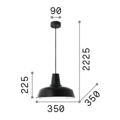 Ideallux Závěsné svítidlo Ideal Lux Moby, měděná barva, kov, Ø 35 cm