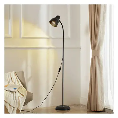 Lindby Stojací lampa Lindby Tebbi, černá, kov, výška 150 cm