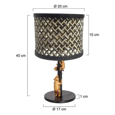 Steinhauer Stolní lampa Animaux 3713ZW, černá/přírodní proutí