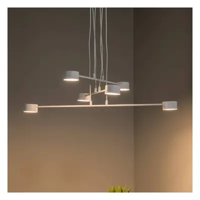 EMIBIG LIGHTING Závěsné svítidlo Modus 6, ocel, šest světel, GX 53, bílá barva