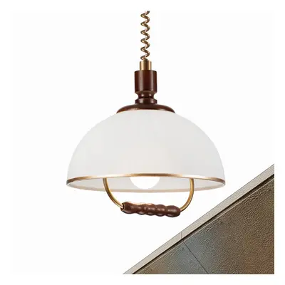 Lamkur Lighting Závěsné svítidlo Ilsa, bílá/zlatá, Ø 30 cm, výškově nastavitelné