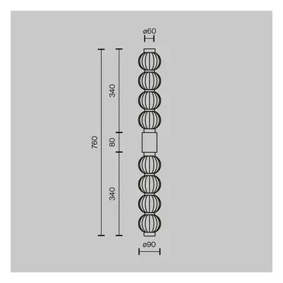 Maytoni Nástěnné svítidlo Maytoni LED Amulet, lineární, 76 cm, čiré / zlaté