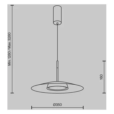 Maytoni Maytoni LED závěsné světlo El, Ø 35 cm, černá, hliník