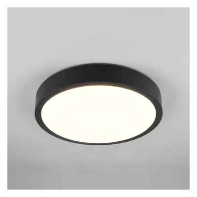 Trio Lighting Stropní svítidlo Iseo LED, černé, Ø 40 cm, stmívatelné, dřevo