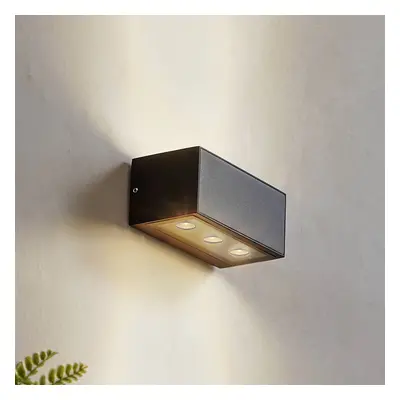 Lucande Venkovní nástěnné svítidlo Lucande LED Selim, délka 15,3 cm, černá barva