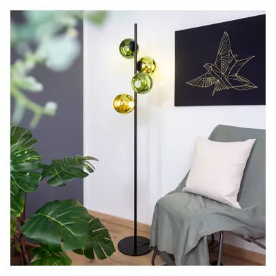 Eco-Light LED stojací lampa Altaïr zlatá/zelená výška 160 cm 4 světla sklo