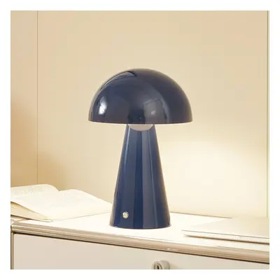 Lindby Lindby LED dobíjecí stolní lampa Nevijo, modrá, Ø20cm, USB, stmívač