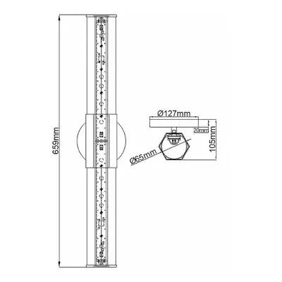 Quintiesse Nástěnné koupelnové svítidlo LED Facet Dual, chrom, 2 světla, šířka 66 cm