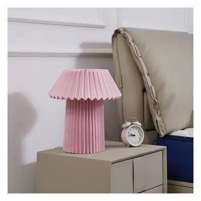 Lindby Stolní lampa Lindby Magali, růžová, papír, Ø 34 cm, E14