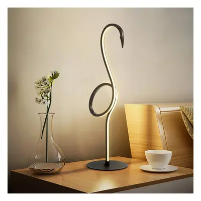 Elstead Stolní lampa LED Flamingo, černá, kov, výška 50 cm