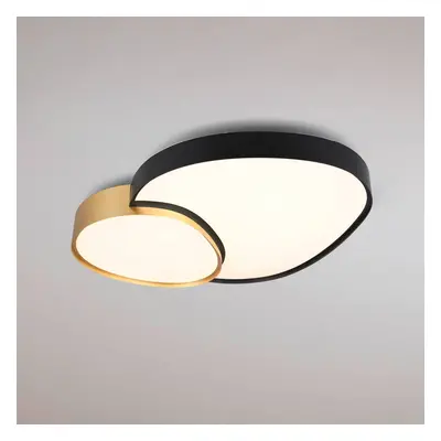 Trio Lighting Stropní svítidlo LED Rise, černo-zlaté, 77 x 63 cm, CCT, stmívatelné