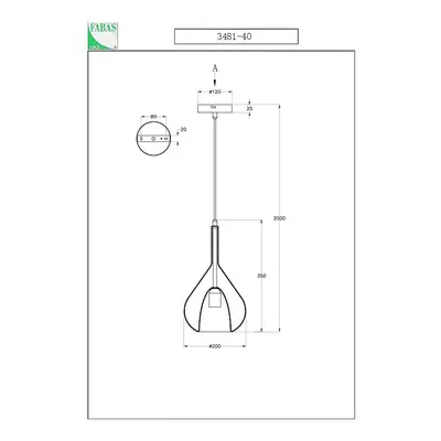 Fabas Luce Závěsné svítidlo fialové, azurově modré, 1 světlo, sklo