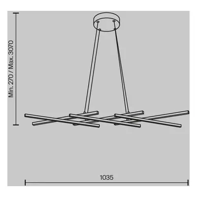 Maytoni Závěsné svítidlo Maytoni LED Halo, černé, délka 103,5 cm