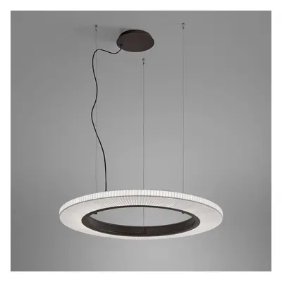 Bover Závěsné svítidlo Bover LED Roda S/90, hnědá/bílá, Ø 90 cm, 1-10 V