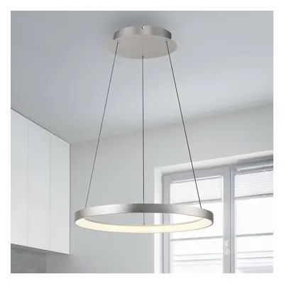 Paul Neuhaus Paul Neuhaus LED závěsné svítidlo Hoop, barva hliníku, Ø 57 cm, stmívatelné