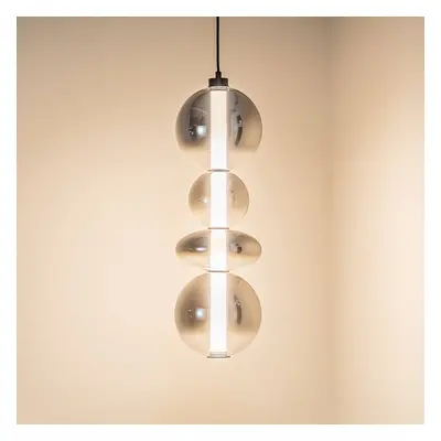 Eko-Light Závěsné svítidlo LED Daphne, šedé průhledné sklo, výška 62 cm