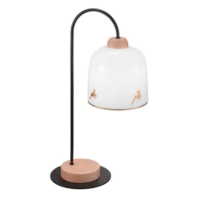 austrolux Stolní lampa KOLARZ Chalet, bílá/jelení zlatá barva, výška 56 cm