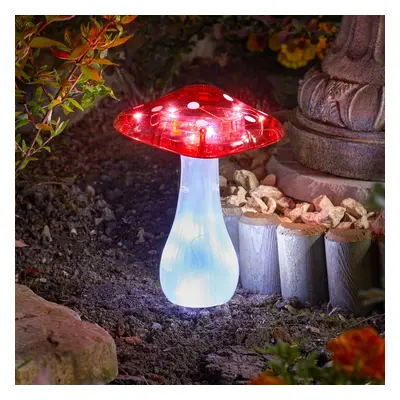 SMART GARDEN Magic Mushroom LED solární zemní hrot, sada 3 kusů, červená/bílá