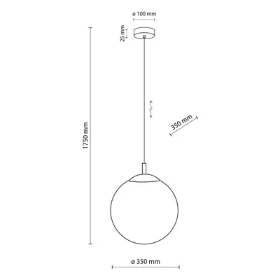 TK Lighting Závěsné svítidlo Esme, opálové sklo, jedno světlo, Ø 35 cm