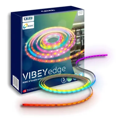 Calex Calex LED-Strip Vibey, délka 5 m, zástrčka, dálkové ovládání, RGB, CCT