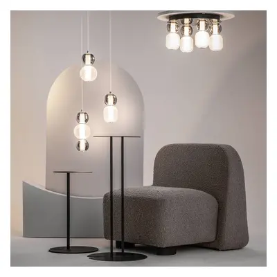 Maytoni Maytoni LED stropní svítidlo Drop, chrom, Ø 43 cm, 4 světla, sklo