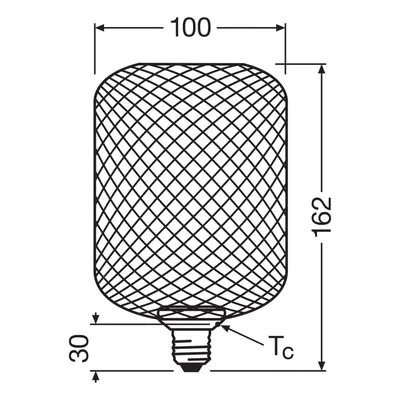 OSRAM OSRAM Decor LED Flat Square E27 3,5W černá 2 700K kovová