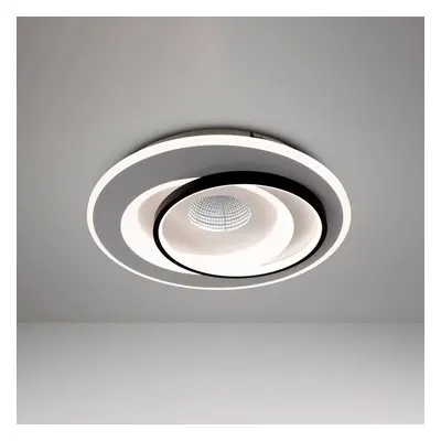 Näve LED stropní svítidlo Malea. bílá/černá, kov, Ø 49 cm, CCT