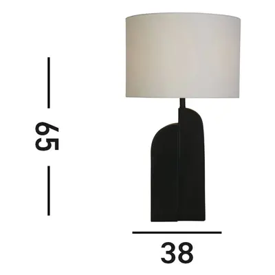 Searchlight Stolní lampa Perth, bílá/černá Výška 65 cm Textil/pryskyřice