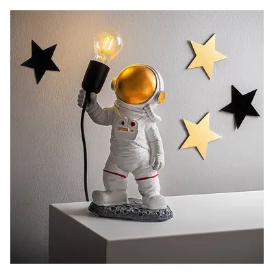 Opviq Stolní lampa Astronaut-1, bílá, polyester, výška 32 cm