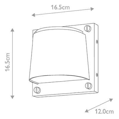 HINKLEY Venkovní nástěnné svítidlo Scout, bílý satén, IP44, 16,5 cm x 16,5 cm