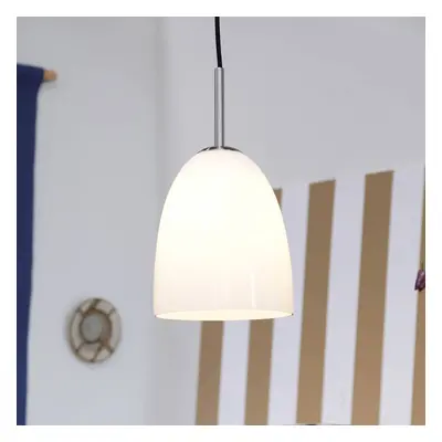 Dyberg Larsen Dyberg Larsen závěsná lampa Jazz, Ø 18 cm, opál/ocel, sklo