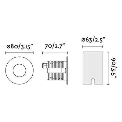 FARO BARCELONA LED vestavné bodové svítidlo Grund, černé, Ø 8 cm, hliník/nerezová ocel