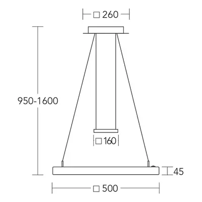 HerzBlut HerzBlut LED závěsné světlo Leonora, dřevo, 50 cm, stmívatelné