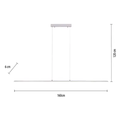 PURE PURE LED závěsné světlo Lite, stříbrné, 160 cm, CCT, stmívatelné