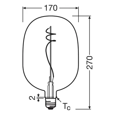 OSRAM OSRAM LED Vintage 1906 Big Oval E27 4,5W 818 žárovka kouřová