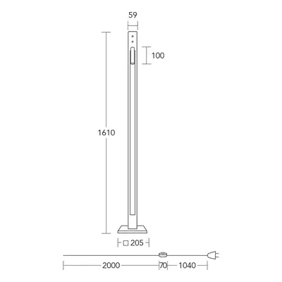 HerzBlut HerzBlut LED stojací lampa Karl K, dřevo, světlo na čtení, stmívatelné