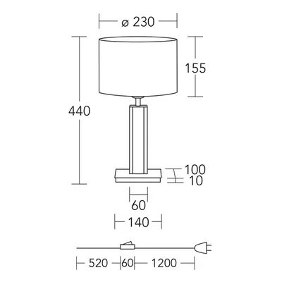 HerzBlut HerzBlut stolní lampa Karl K, kulatá, dřevo, bílá, 44 cm, E27