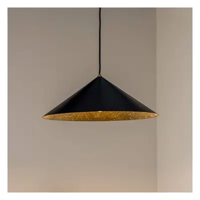 Eko-Light Závěsné světlo Fuji, kompozitní vlákno, černá/zlatá barva, Ø 50 cm