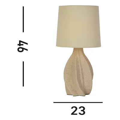 Searchlight Stolní lampa Twist, béžová, výška 46 cm, textil/keramika