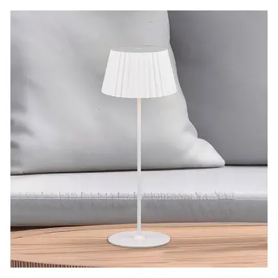 Reality Leuchten Stolní lampa Suarez LED s dobíjením, bílá, výška 39 cm, kovová